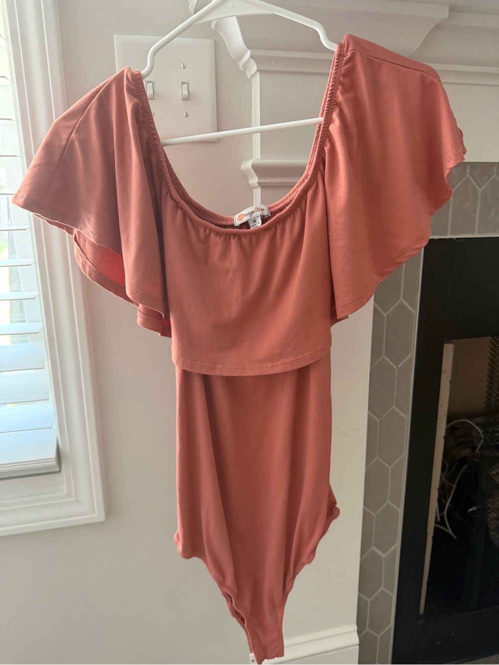Orange Kiss One-Shoulder Rust Bodysuit
